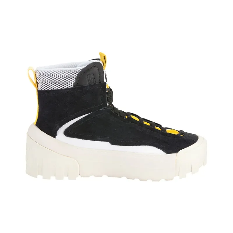 Onitsuka Tiger Chunky Runner Mt Coverage Warm High Top Skateboard Shoes Unisex Black Yellow-1