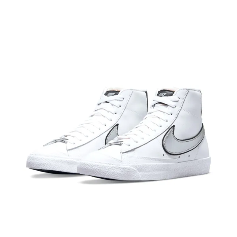 Nike Blazer Mid 77 Essential White Metallic Silver Women's-1