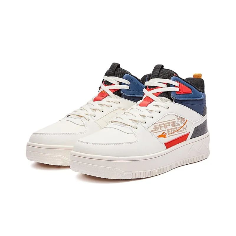 361° Anti Slip Wear Resistant High Top Winter Padded Skateboard Shoes Men's White Blue-3