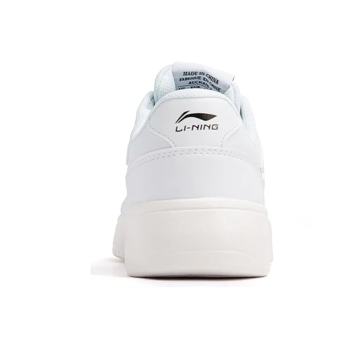 LiNing Anti Slip Wear Resistant Low Top Skateboard Shoes Women's White-3