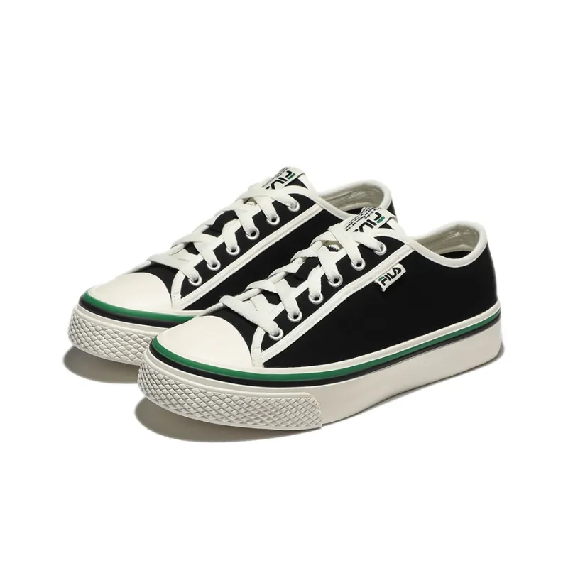 FILA Scanline Slip Resistant Cushioning Wear Resistant Low Top Skateboard Shoes Unisex Black-2