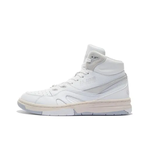 LiNing 937 Deluxe Hi Wear Resistant Slip Resistant Lightweight Coverage High Top Skateboard Shoes Men's Ecru