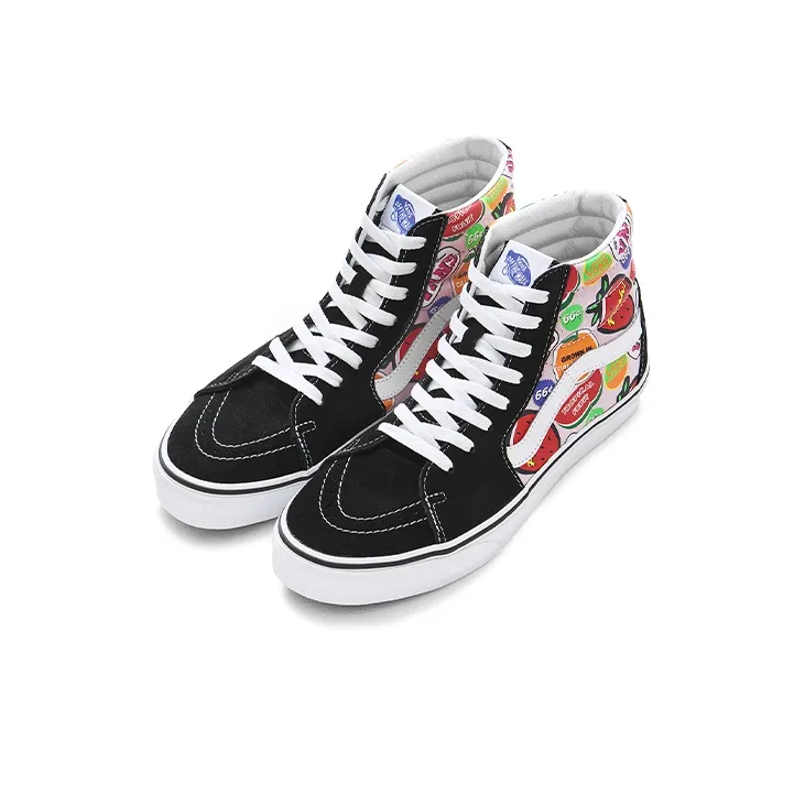 Vans SK8 Hi Black White Strawberry Multi‑Color-2