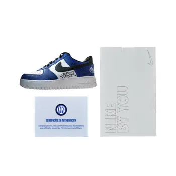 Nike Air Force 1 Coverage Anti Slip And Wear Resistant Low Top Skateboard Shoes Unisex White Blue
