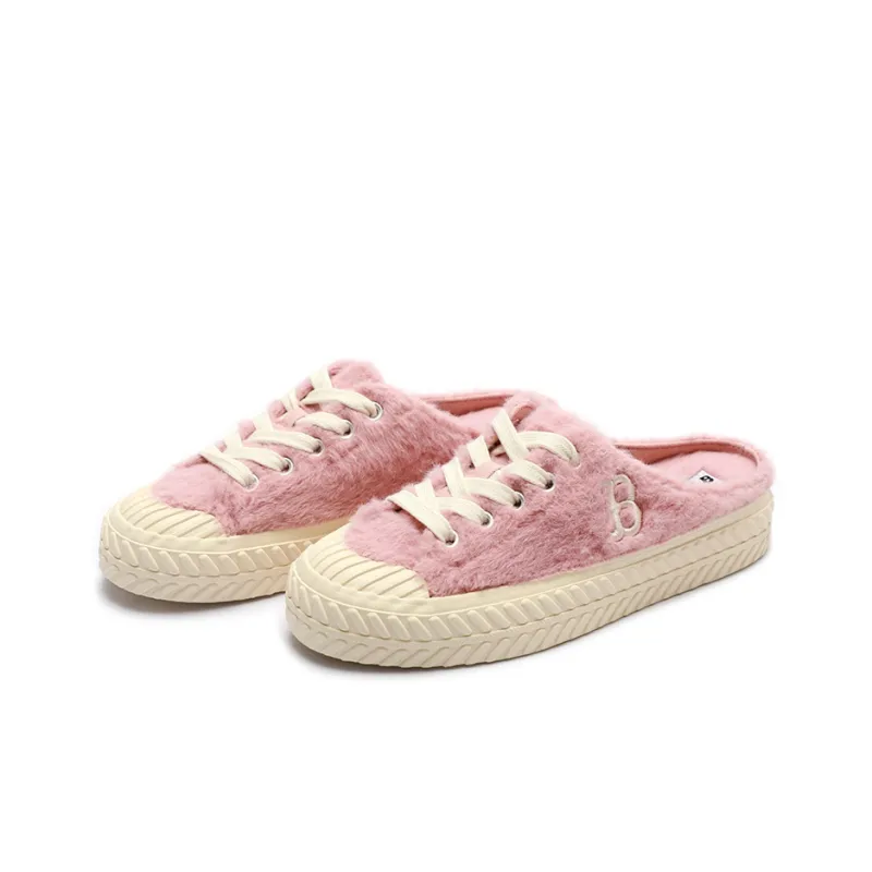 MLB Playball Mule Cushioning Lightweight Low Top Skateboard Shoes Unisex Pink White-3