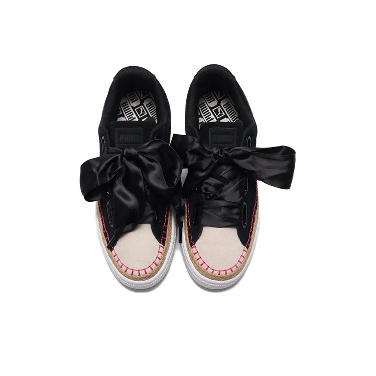 PUMA Suede Heart Sneakerdrille Ribbon Black/Pink Women's-2