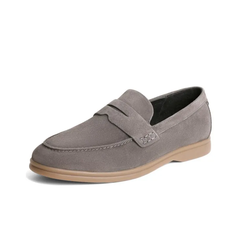 BELLE Dress Shoes Men Low Top Gray/Coffee-6