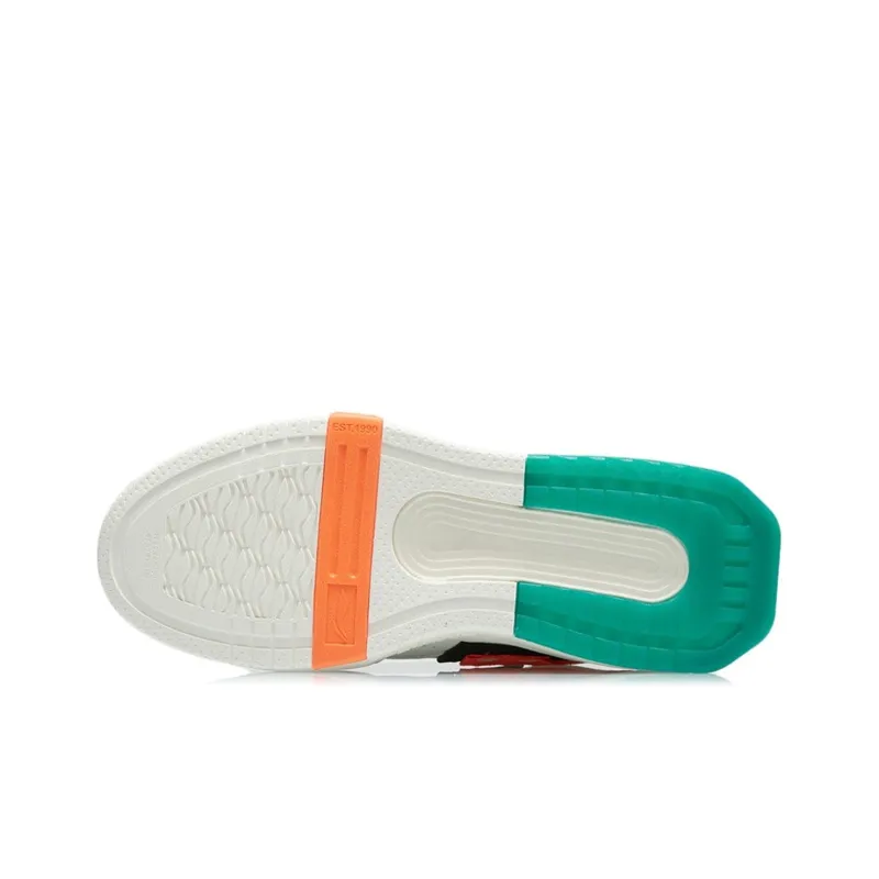 LiNing Cushioning Wear-Resistant Low-Top Skateboard Shoes Women's White Black-4