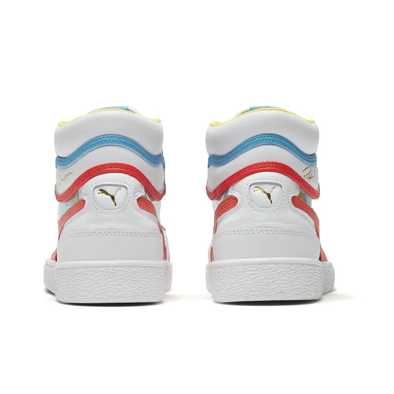 PUMA Ralph Sampson Mid Glass 'White/Hot Coral/Ethereal Blue'-3