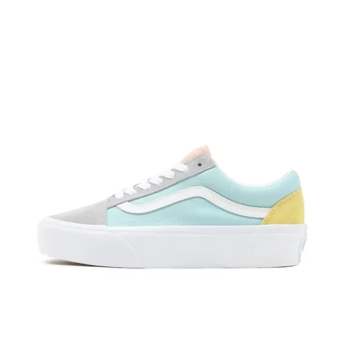 Vans Old Skool Collection Skateboard Shoes Unisex Low-Top Blue/Gray/Pink/Yellow