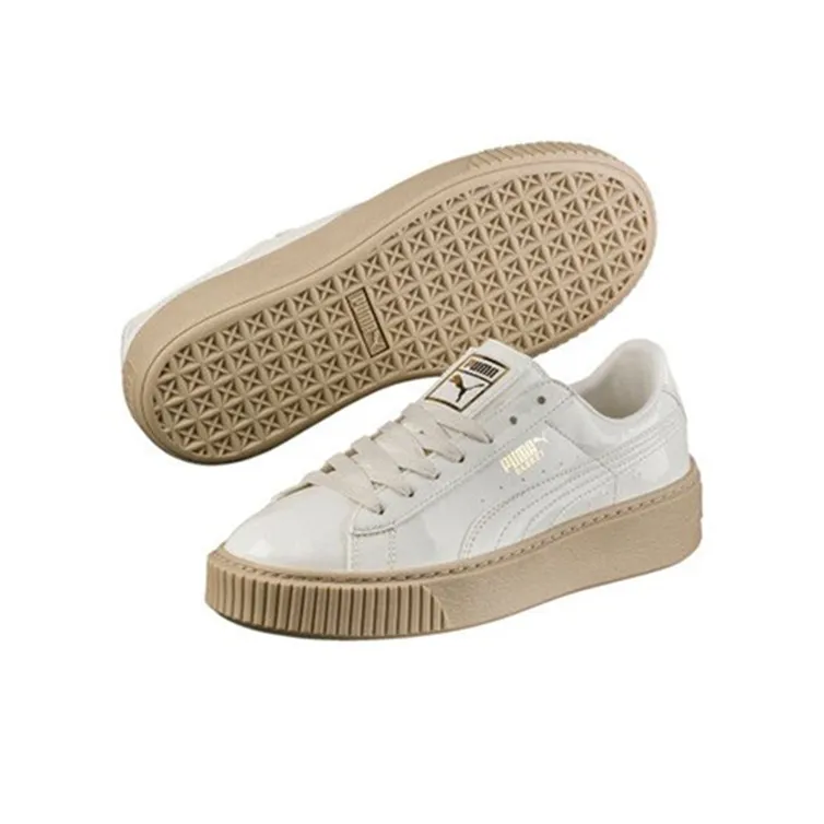 PUMA Basket Platform Patent Marshmallow 'White' Women's-4