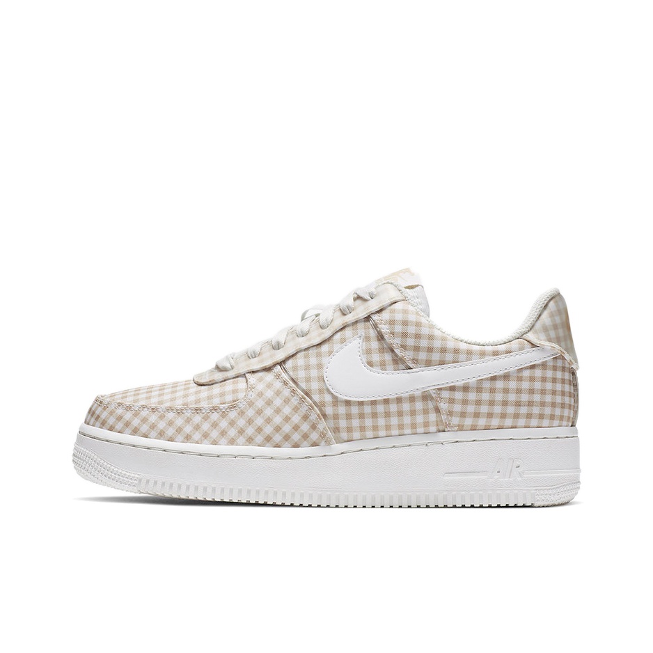 Nike Shoes Womens shops 8 Air Force 1 Low Sneakers Beige Gingham Pack Lifestyle Active