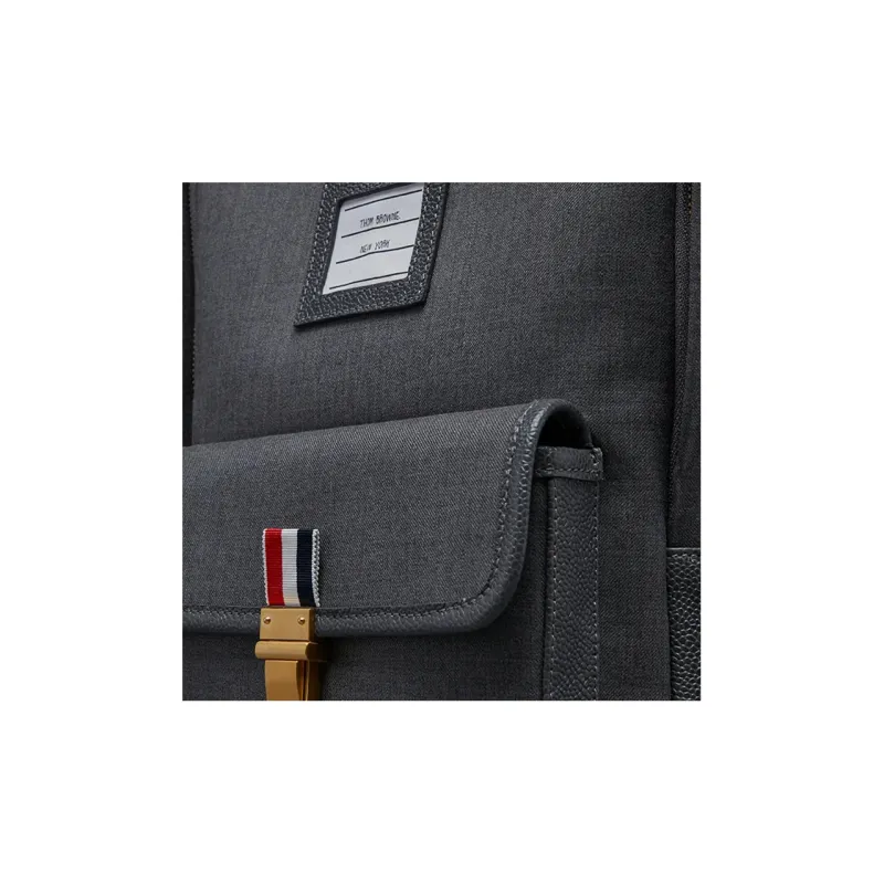 THOM BROWNE· Wool With Calfskin Backpack Men's Gray-3