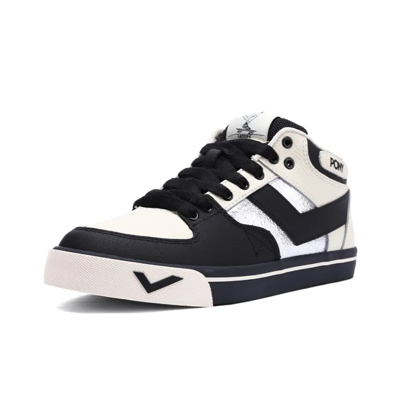 PONY Atop Low Top Skateboard Shoes Women's Black White-1