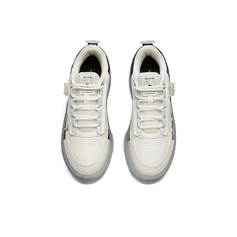 SNOOPY x Anta Durable Breathable Low Top Skateboard Shoes Men's White-2