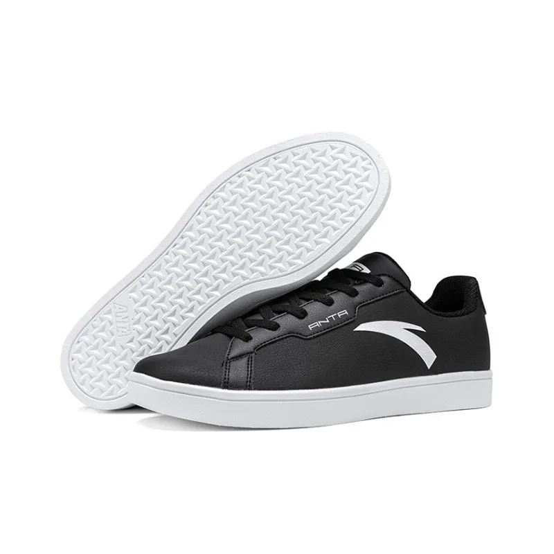 Anta Anti Slip Wear Resistant Low Top Skateboard Shoes Men's Black-3