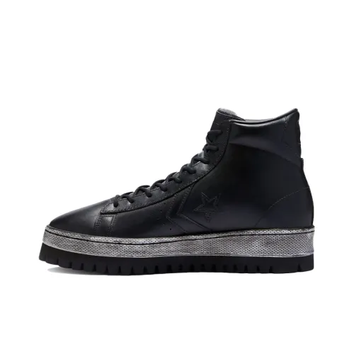 Converse Cons Pro Leather Skateboard Shoes Unisex High-Top Black/Grey