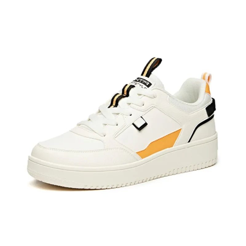 Anta Slip Resistant, Abrasion Resistant, Lightweight Low Top Skateboard Shoes Men's White Orange-2