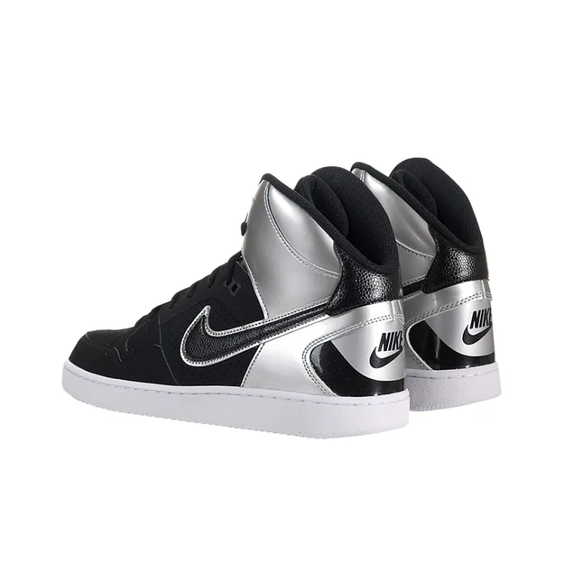 Nike Son Of Force Mid Slip-Resistant Cushioning Wear-Resistant High-Top Skateboard Shoes Men's Black Silver-2