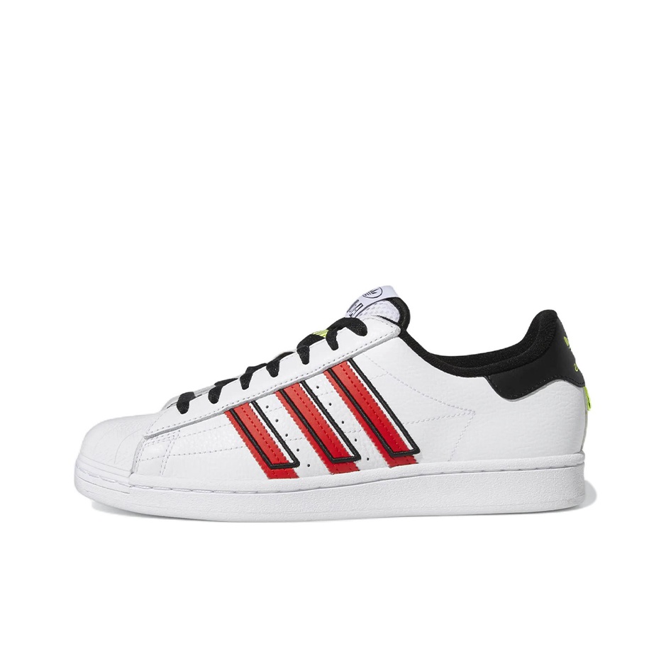 Adidas Originals Superstar Cloud White Outlined Red Stripes POIZON