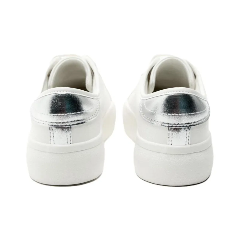ZARA Low-Top Skateboard Shoes 3cm Women's Silver-3