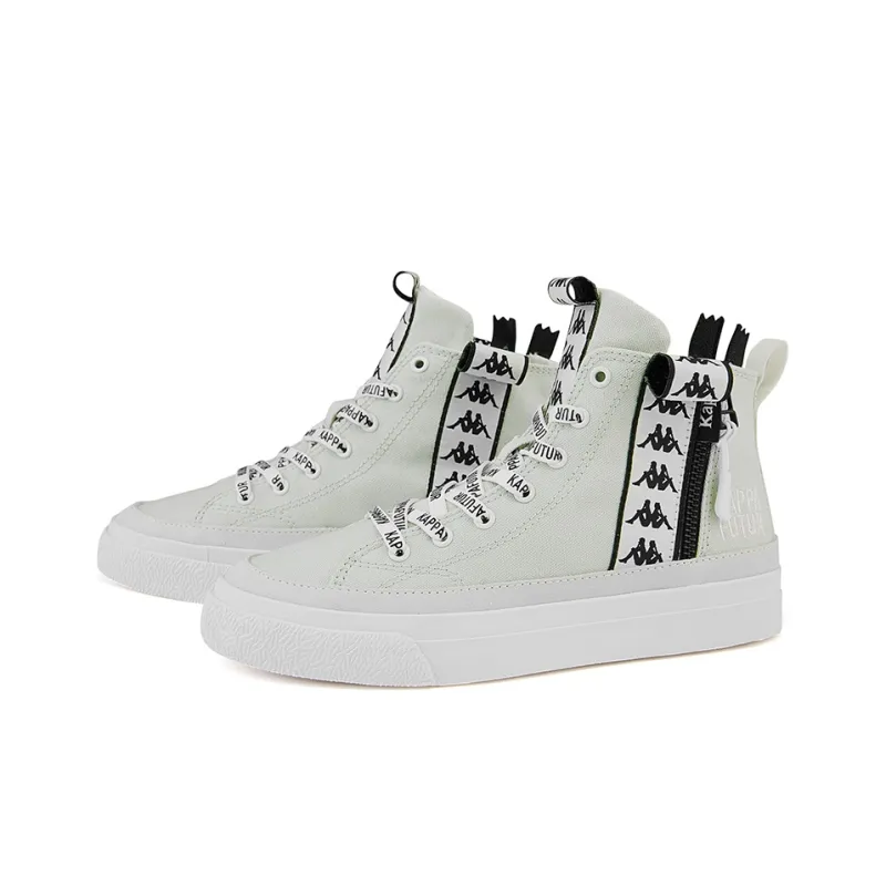 Kappa BANDA Non-slip Lightweight High-Top Skateboard Shoes Unisex Gray White-3