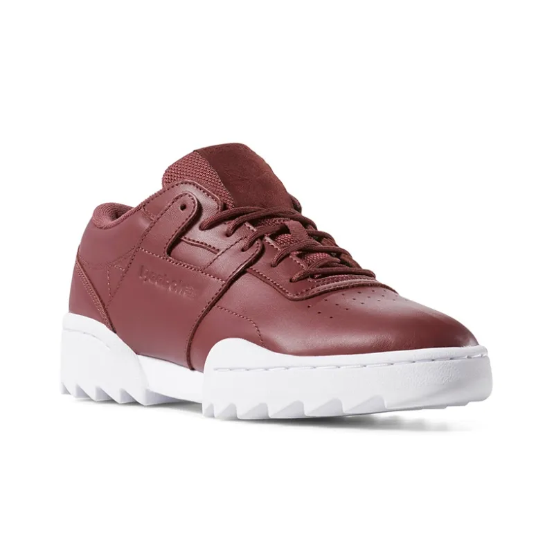 Reebok Workout Ripple OG Anti-Slip Wear-Resistant Low-Top Skateboard Shoes Women's Burgundy-2