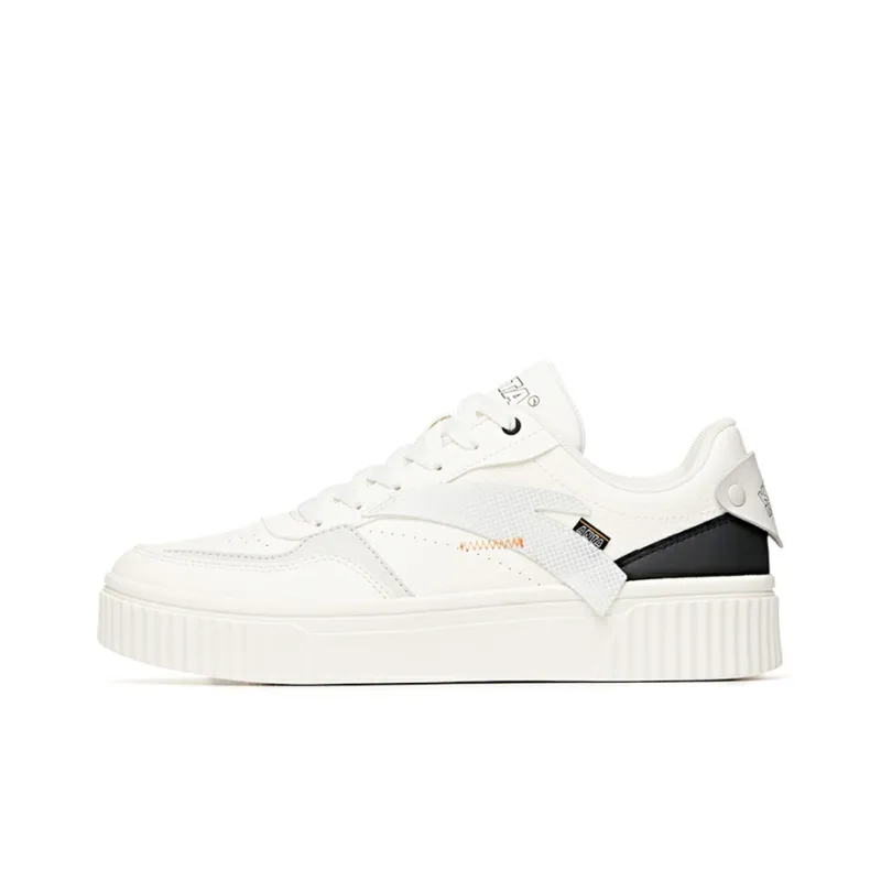 Anta Anti Slip Wear Resistant Low Top Skateboard Shoes Men's Ivory White Black-0