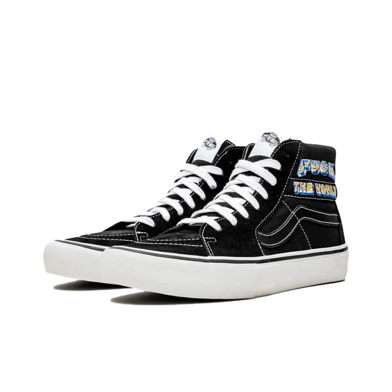 Vans Sk8 Hi Supreme Fuck The World Black-3