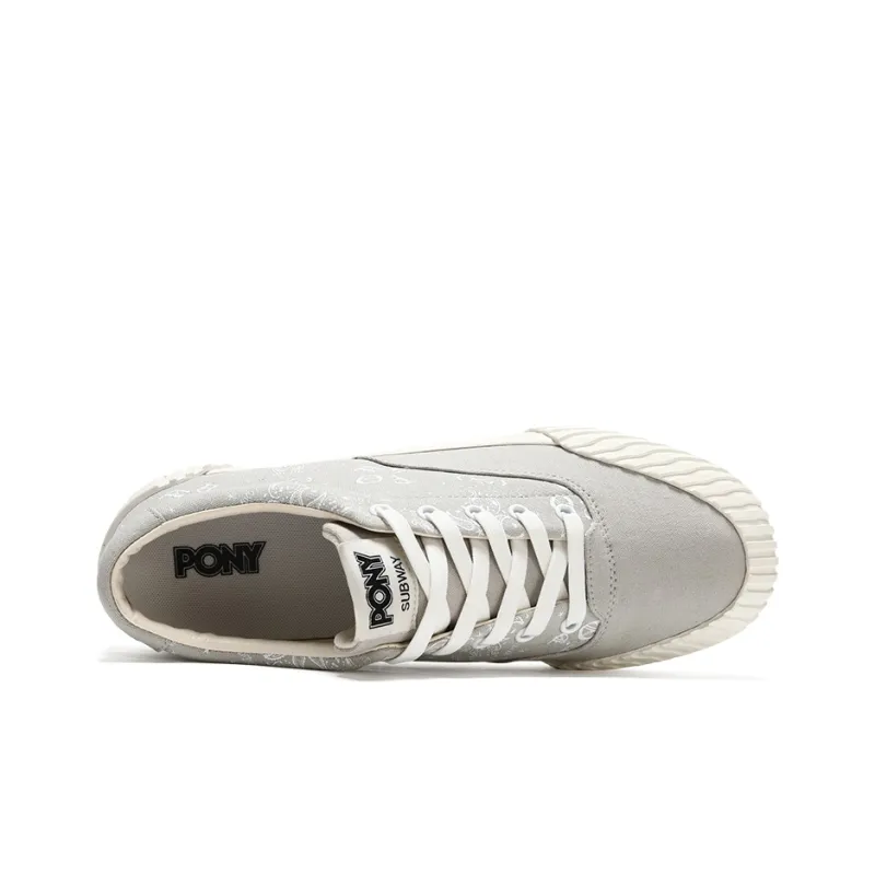 PONY Subway2 Abrasion Resistant Slip Resistant Low Top Skateboard Shoes Unisex Gray-3