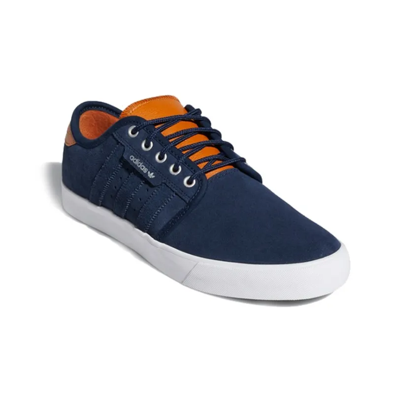 Adidas Originals Seeley Low Top Skateboard Shoes Men's Blue Brown-2