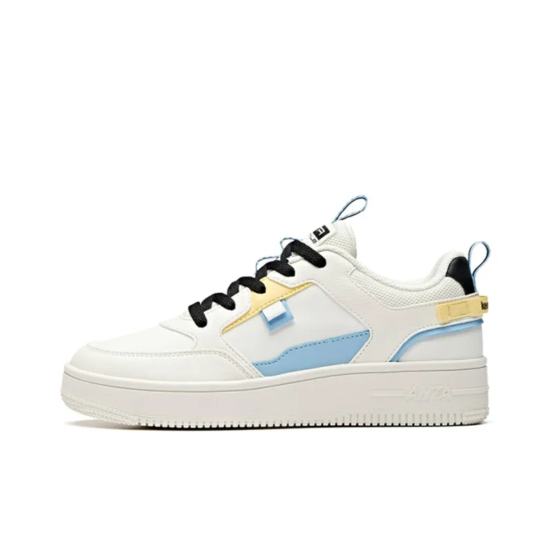 Anta Life Collection Lightweight Breathable Wear-Resistant Slip-Resistant Low-Top Skateboard Shoes Women's White Blue-0