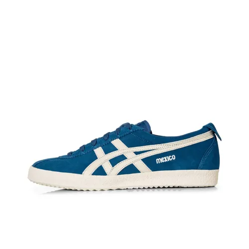 Onitsuka Tiger Delegation Anti-Slip And Wear-Resistant Lightweight Low-Top Skateboard Shoes Men's Blue White