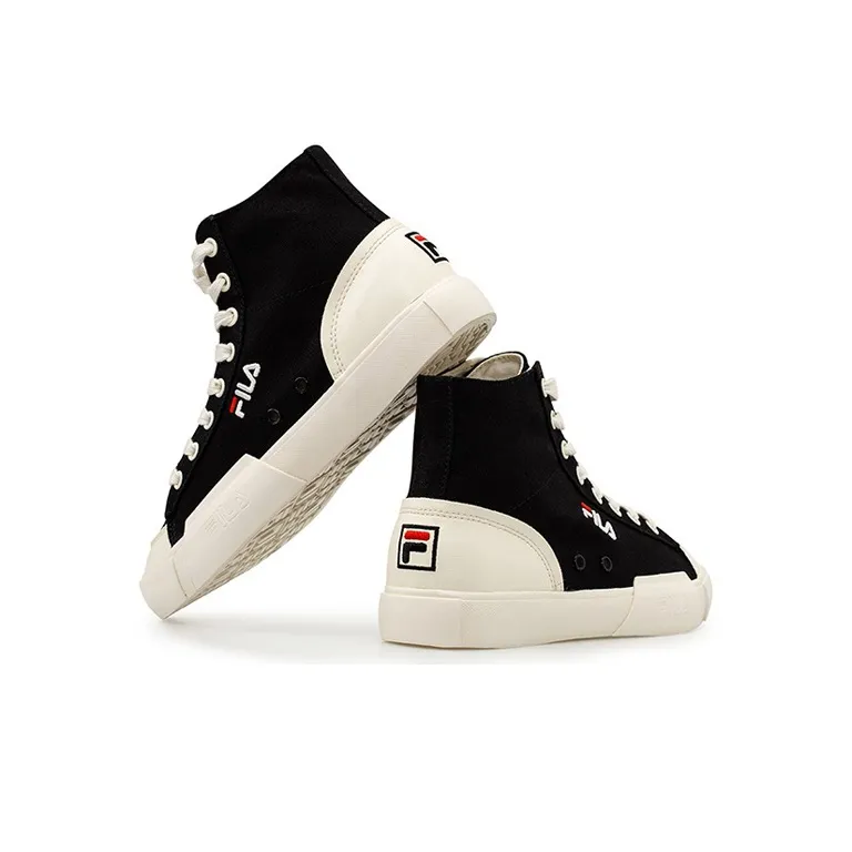 FILA FUSION Fila Block High Top Canvas Shoes Black/White Women's-2