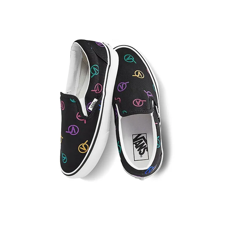 Vans Slip-on Slip-Resistant Cushioning Wear-Resistant Low-Top Skateboard Shoes Unisex Black Color-4
