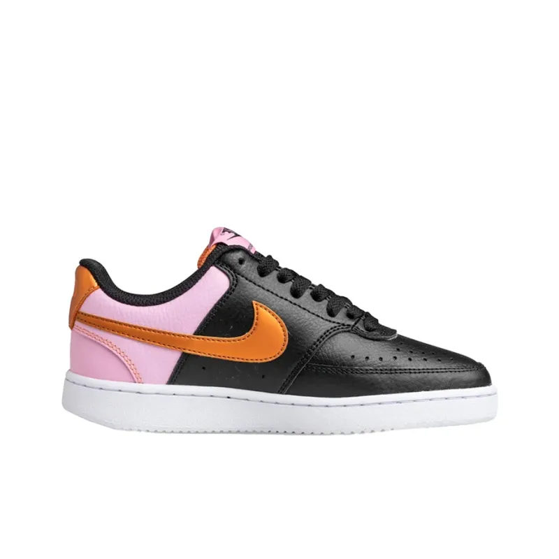Nike Court Vision 1 Slip-Resistant Cushioning Wear-Resistant Low-Top Skateboard Shoes Women's Black Gold Pink-1