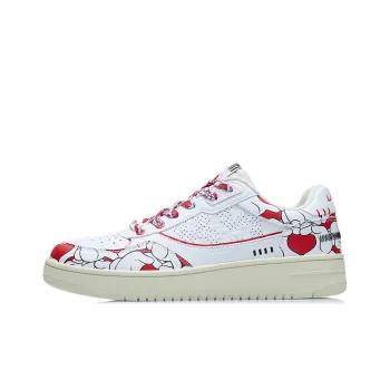 Disney x LiNing Low Top Skateboard Shoes Men's White Red