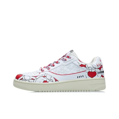 Disney x LiNing Low Top Skateboard Shoes Men's White Red