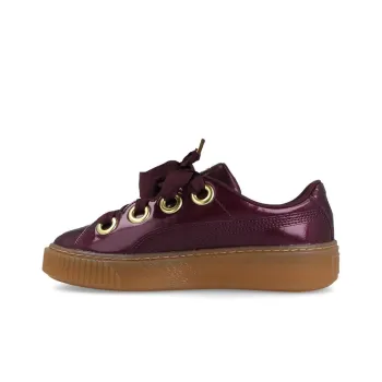 PUMA Basket Platform Kiss Lightweight And Breathable Low-Top Skateboard Shoes Women's Red