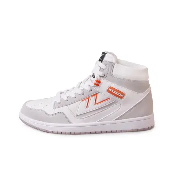 Warrior Teeming With Life Mid-Top Skateboard Shoes Unisex White Light Gray