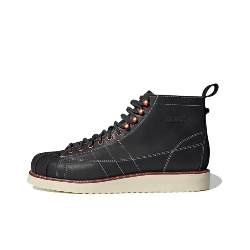 Adidas Originals Superstar Skateboard Shoes Unisex High-Top Black/Brown