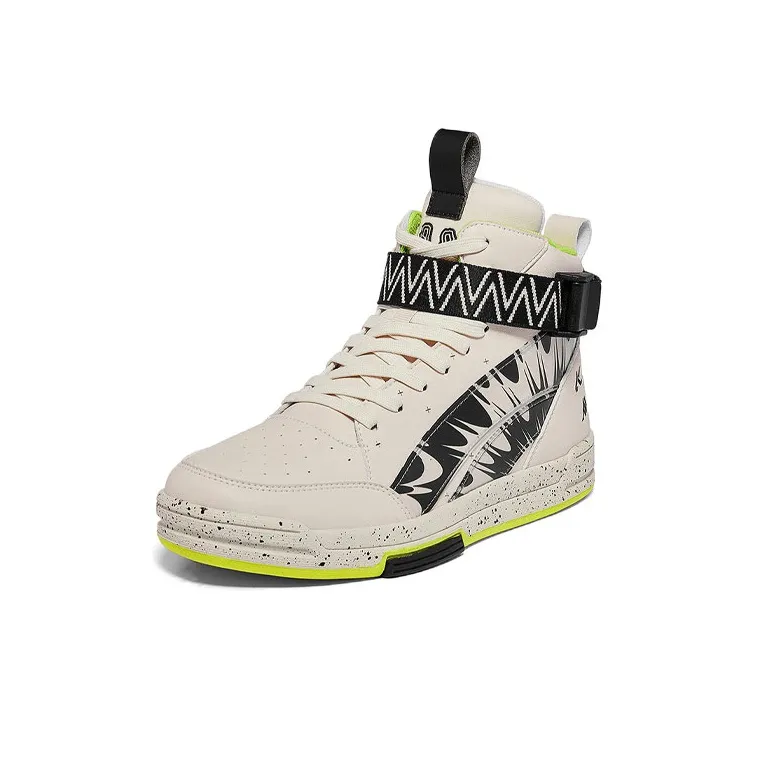Edm x Kappa High Top Skateboard Shoes Unisex White-1