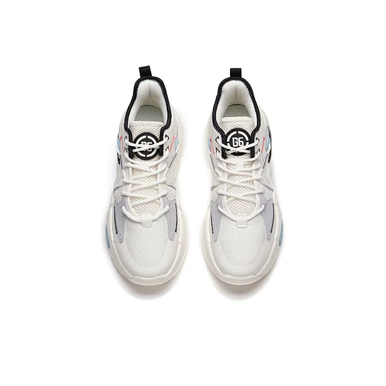 Anta Anti Slip Wear Resistant Low Top Skateboard Shoes Men's Ivory White-2