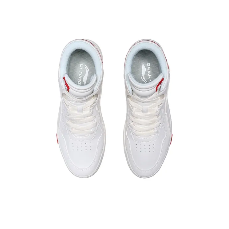LiNing Wave Superwave Mid Mid Top Skateboard Shoes Men's White Red-3