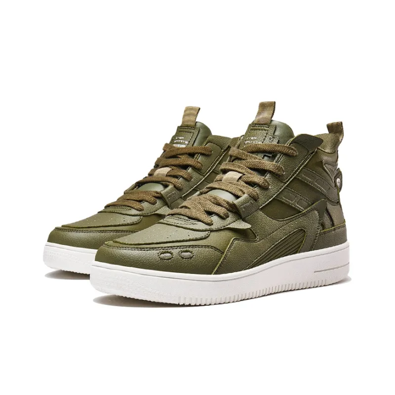 XTEP Reverse Battle 2.0 Coverage Slip Resistant High Top Skateboard Shoes Men's Green-1