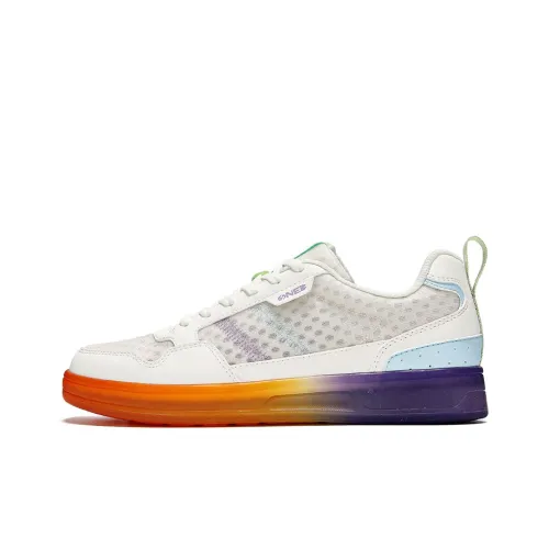 361° Lightweight Low-Top Skateboard Shoes Women's White Orange