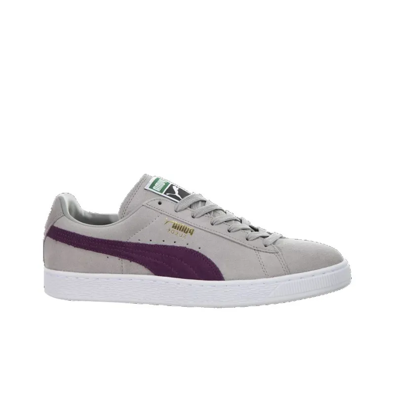 PUMA Suede Series Skateboard Shoes Men Low Top Gray/Purple-1