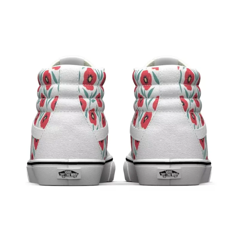 Vans Flowers Sk8 hi Sneakers Multicolor White-4
