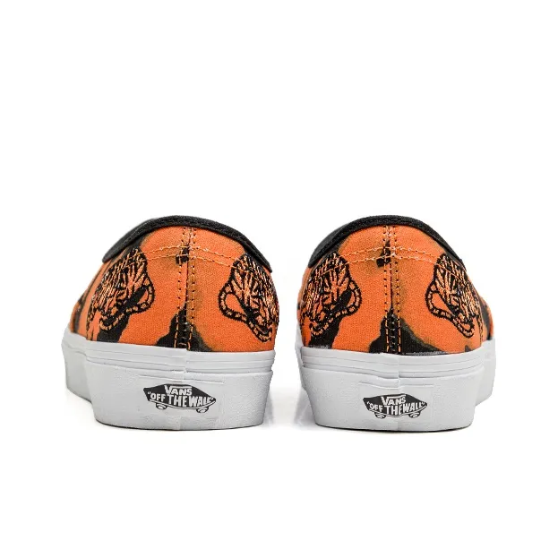 Vans Unisex Authentic Low Top Sneakers Black/Orange-4
