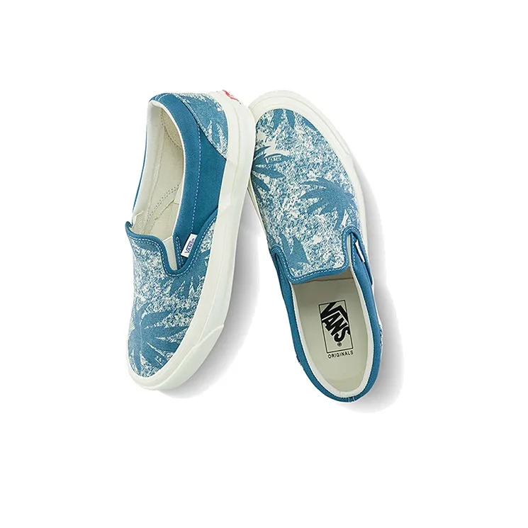 Vans Og Classic Slip On Lx 'Palm Acid Wash Summer Leaf Navy'-4